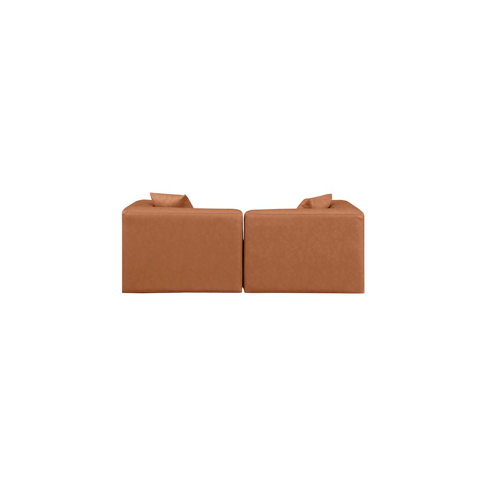 Cube Cognac Vegan Leather Modular Sofa