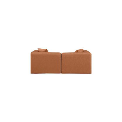 Cube Cognac Vegan Leather Modular Sofa