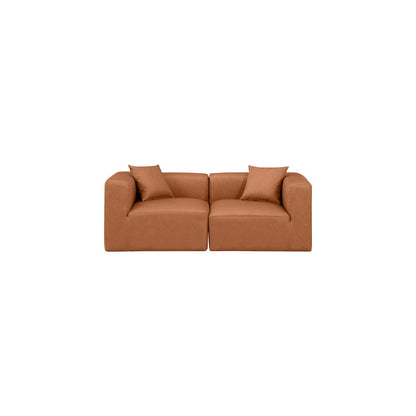 Cube Cognac Vegan Leather Modular Sofa