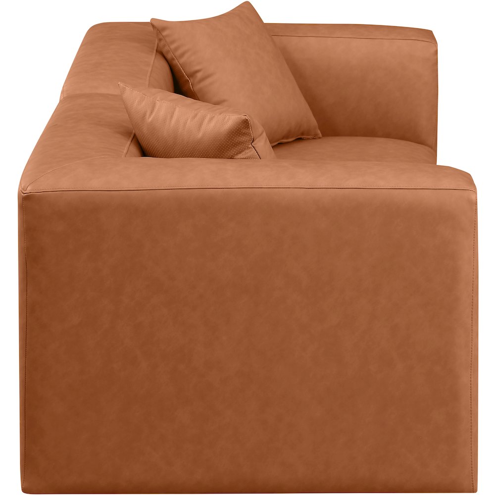 Cube Cognac Vegan Leather Modular Sofa