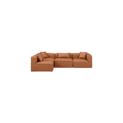 Cube Cognac Vegan Leather Modular Sectional