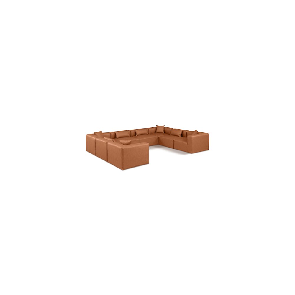 Cube Cognac Vegan Leather Modular Sectional