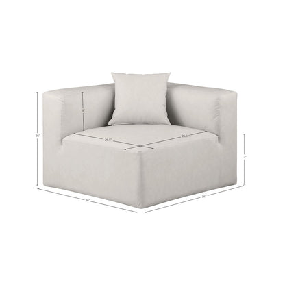 Cube Cream Vegan Leather Corner Chair