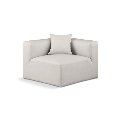 Cube Cream Vegan Leather Corner Chair