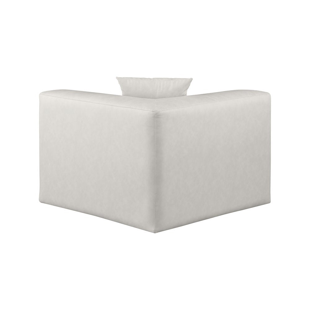 Cube Cream Vegan Leather Corner Chair
