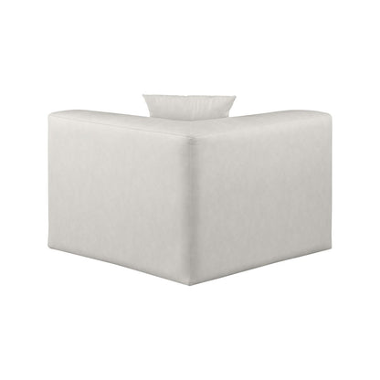 Cube Cream Vegan Leather Corner Chair