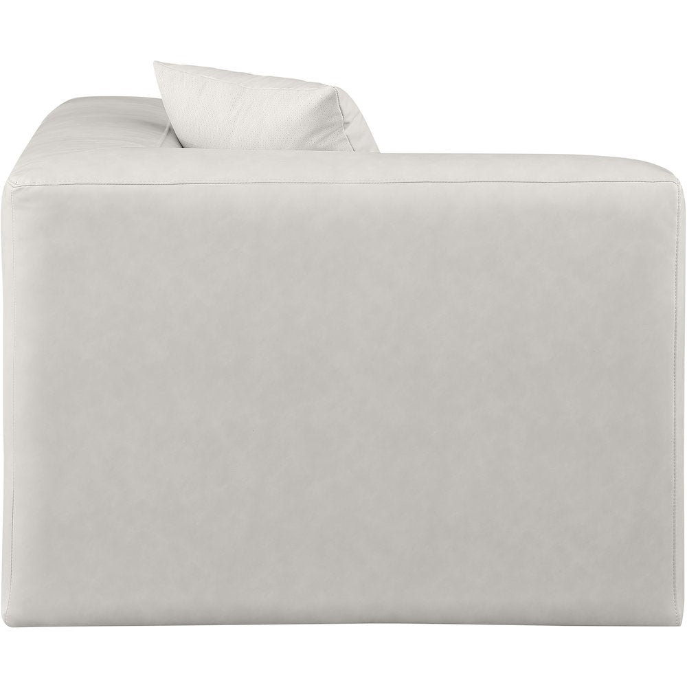 Cube Cream Vegan Leather Corner Chair