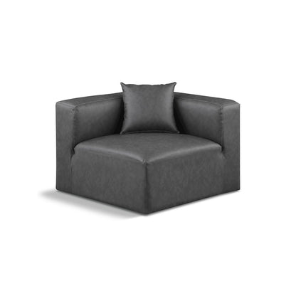 Cube Charcoal Grey Vegan Leather Corner Chair