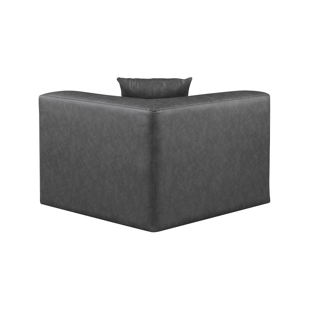 Cube Charcoal Grey Vegan Leather Corner Chair