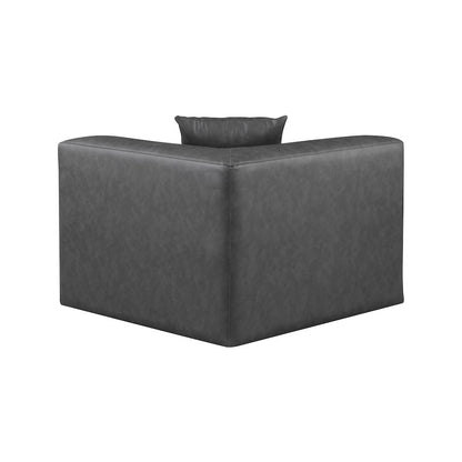 Cube Charcoal Grey Vegan Leather Corner Chair