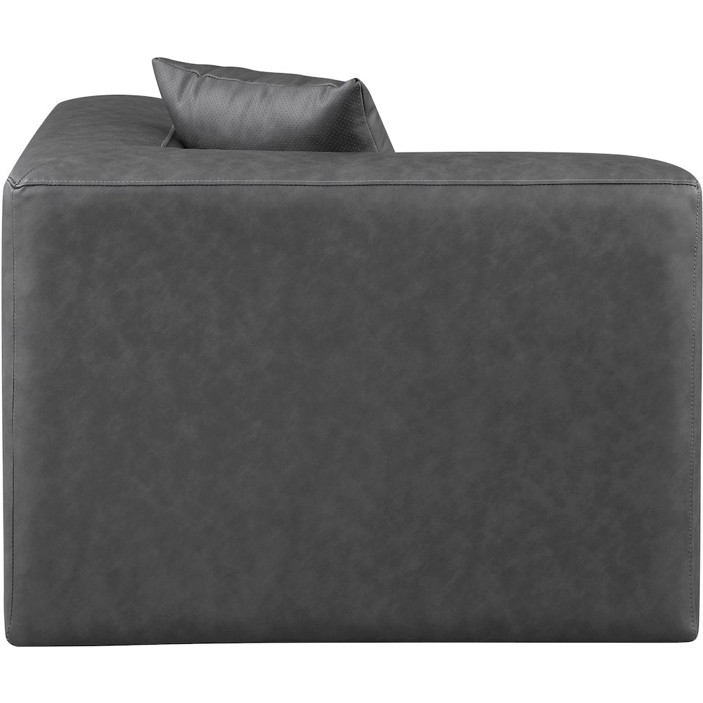 Cube Charcoal Grey Vegan Leather Corner Chair