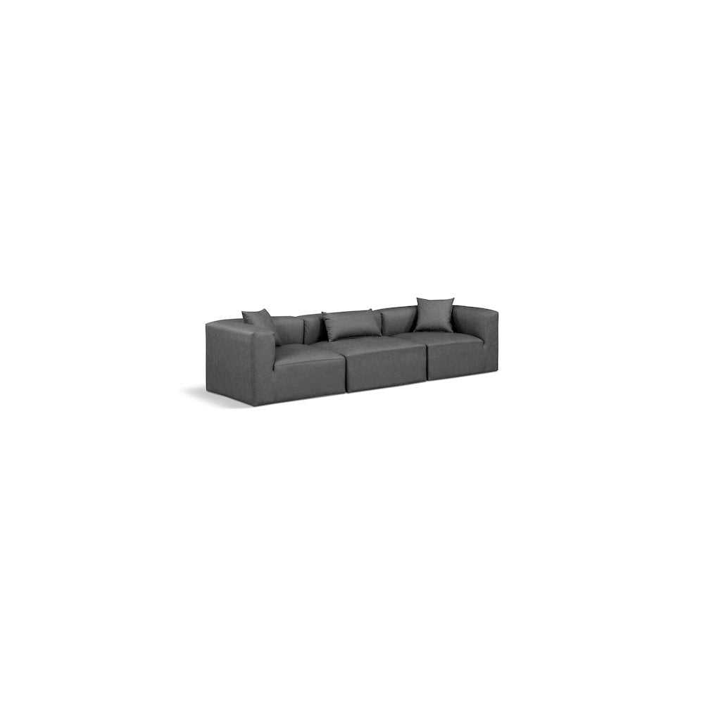 Cube Charcoal Grey Vegan Leather Modular Sofa