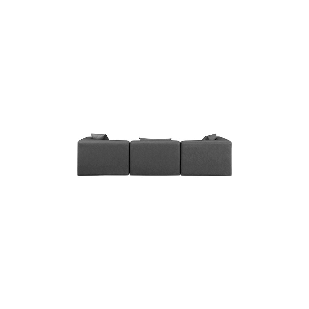 Cube Charcoal Grey Vegan Leather Modular Sofa