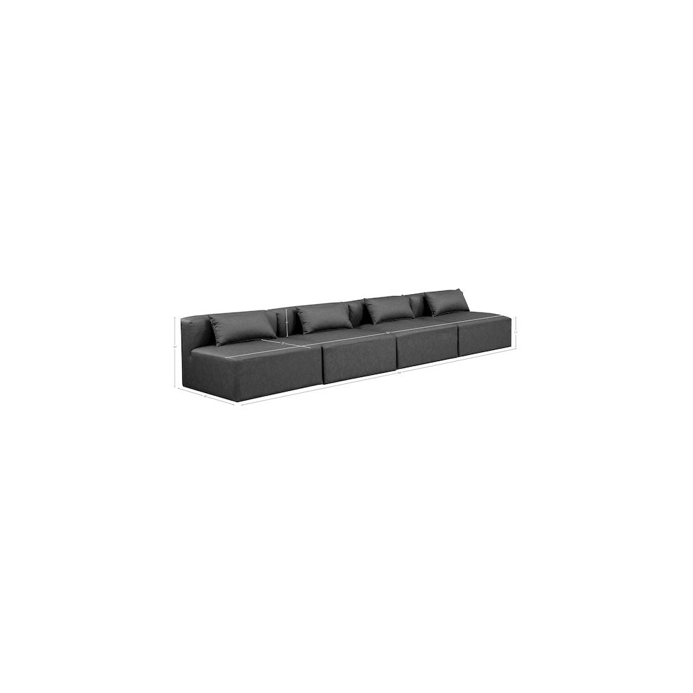 Cube Charcoal Grey Vegan Leather Modular Sofa