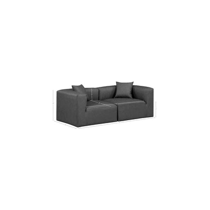 Cube Charcoal Grey Vegan Leather Modular Sofa