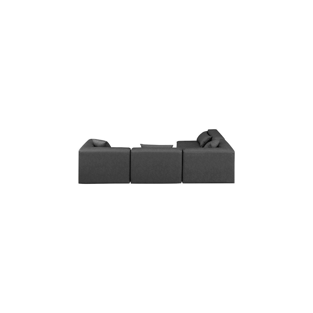 Cube Charcoal Grey Vegan Leather Modular Sectional