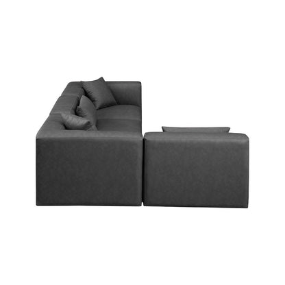 Cube Charcoal Grey Vegan Leather Modular Sectional
