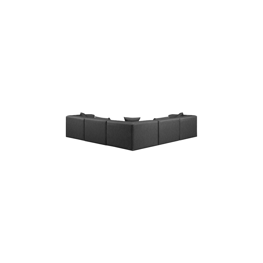Cube Charcoal Grey Vegan Leather Modular Sectional