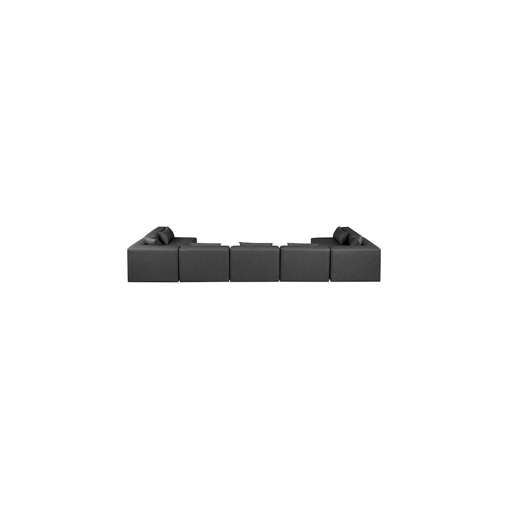 Cube Charcoal Grey Vegan Leather Modular Sectional