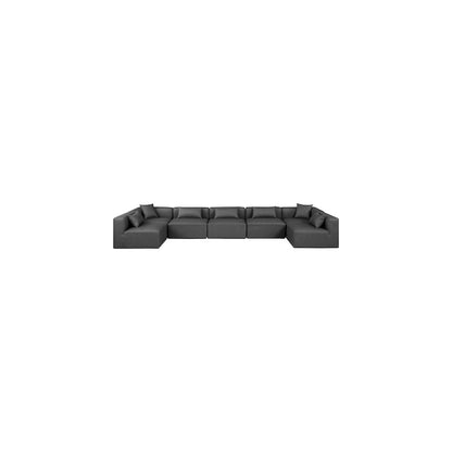 Cube Charcoal Grey Vegan Leather Modular Sectional