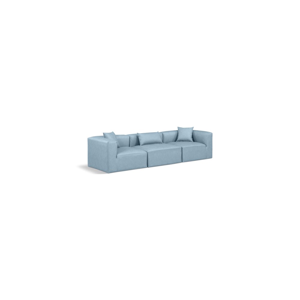 Cube Light Blue Vegan Leather Modular Sofa