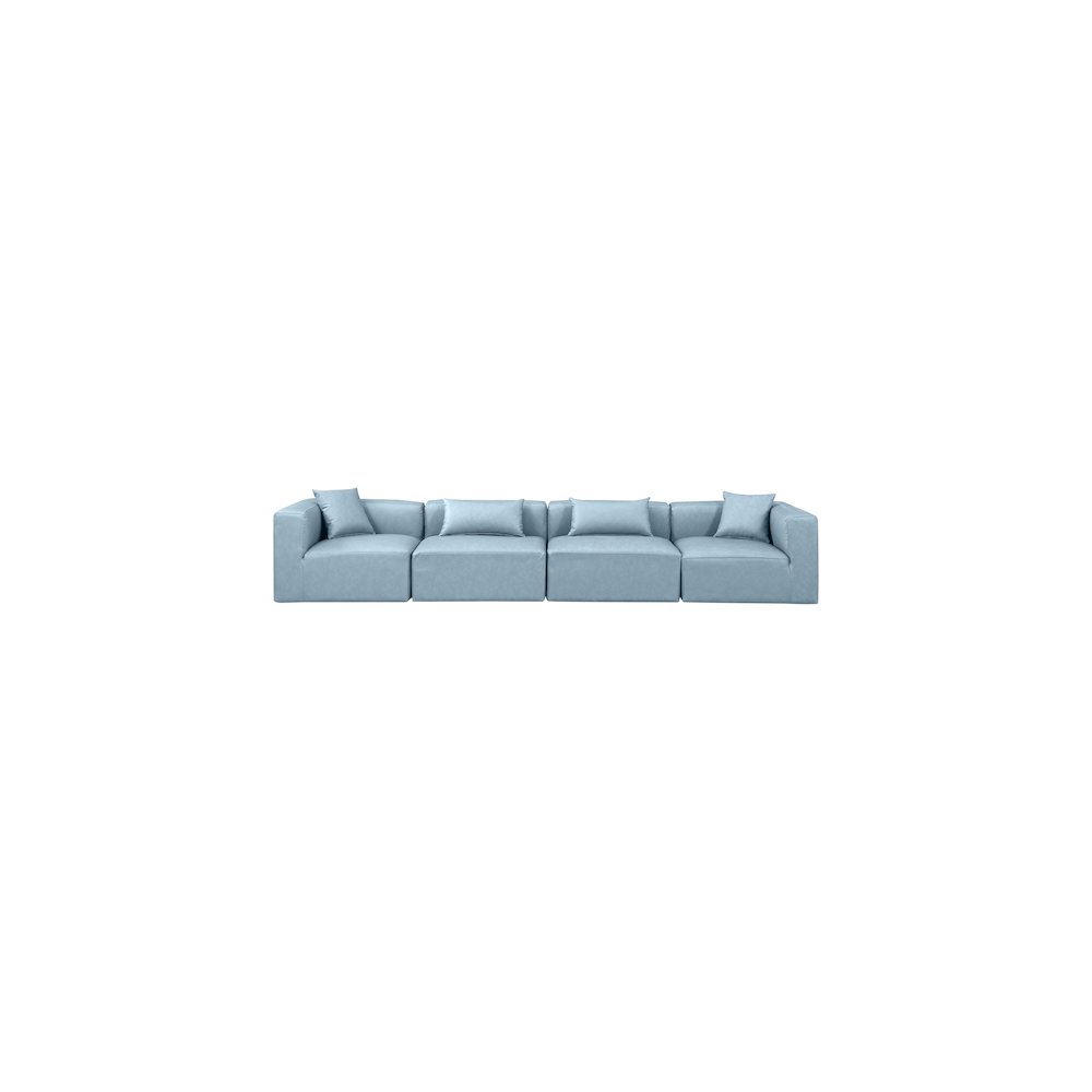 Cube Light Blue Vegan Leather Modular Sofa