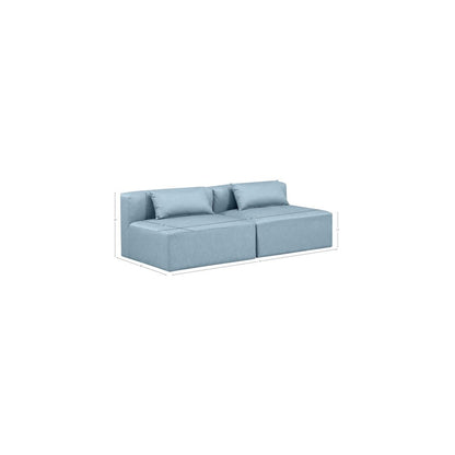Cube Light Blue Vegan Leather Modular Sofa