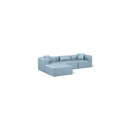 Cube Light Blue Vegan Leather Modular Sectional