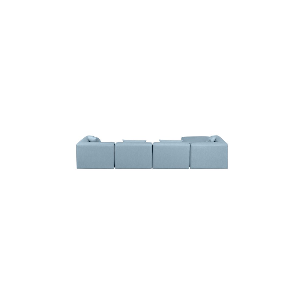 Cube Light Blue Vegan Leather Modular Sectional