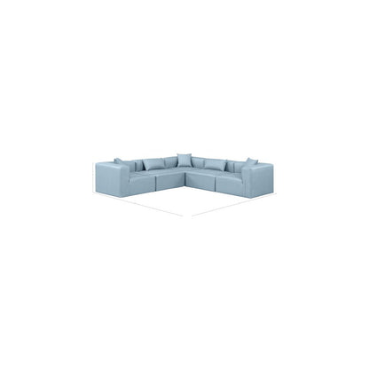 Cube Light Blue Vegan Leather Modular Sectional