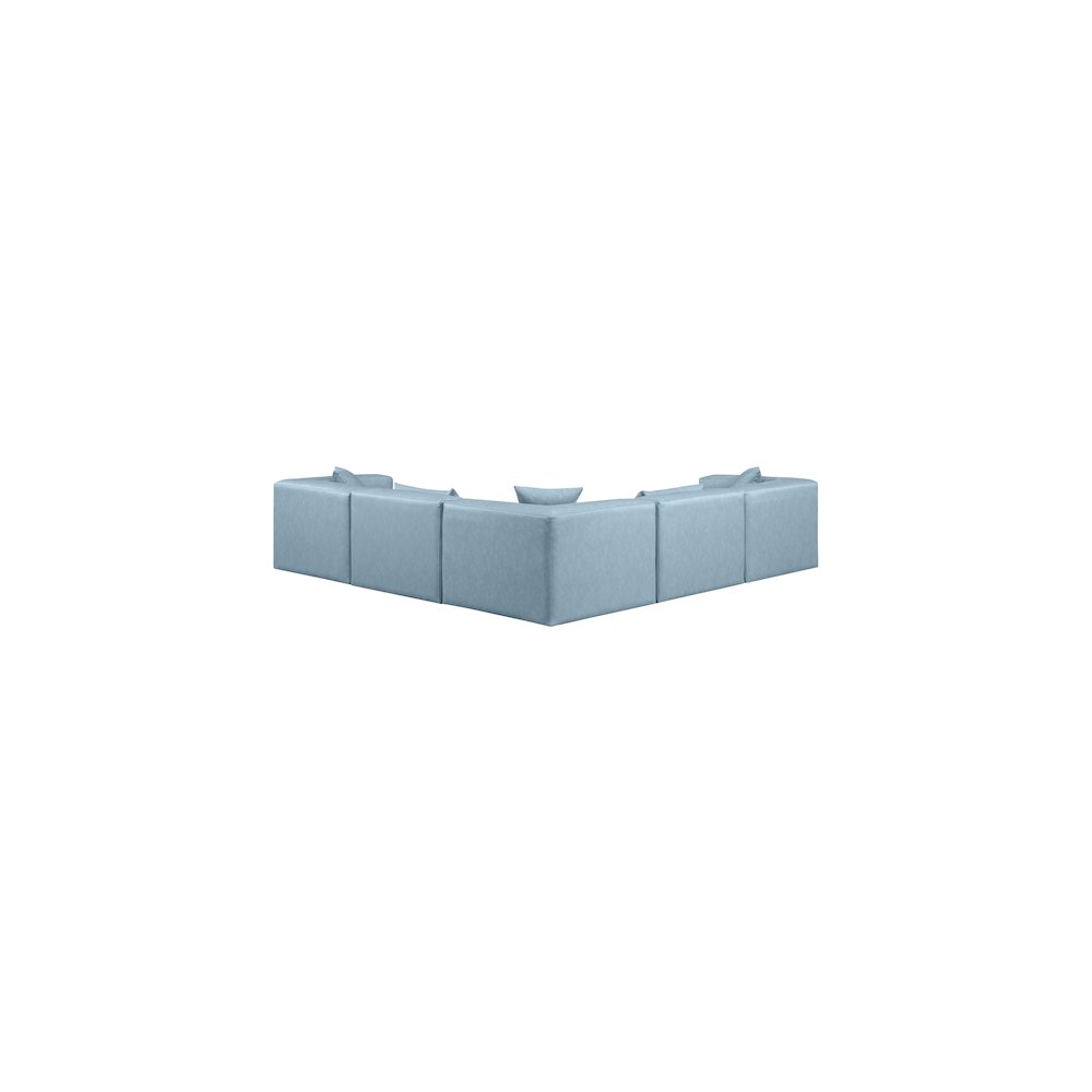 Cube Light Blue Vegan Leather Modular Sectional