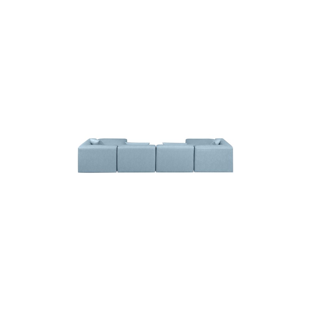 Cube Light Blue Vegan Leather Modular Sectional