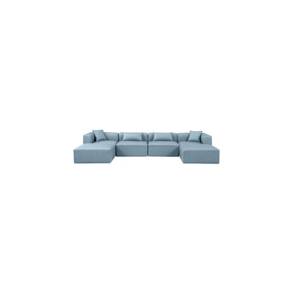 Cube Light Blue Vegan Leather Modular Sectional