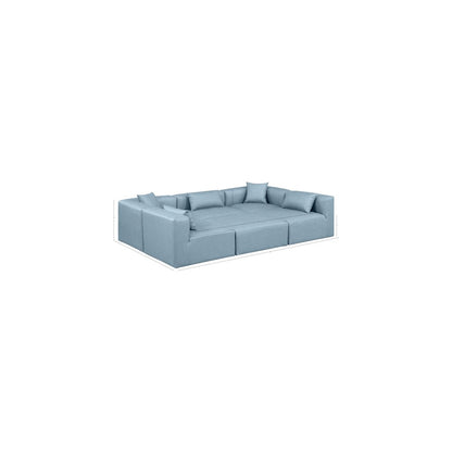 Cube Light Blue Vegan Leather Modular Sectional