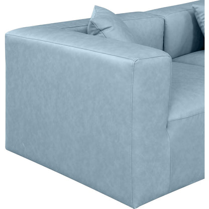 Cube Light Blue Vegan Leather Modular Sectional