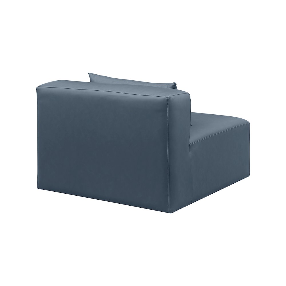 Cube Navy Blue Vegan Leather Armless Chair