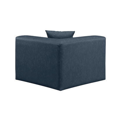 Cube Navy Blue Vegan Leather Corner Chair