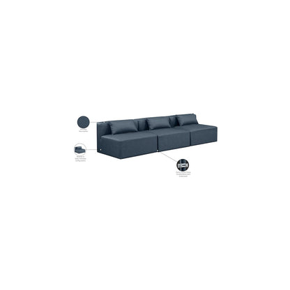 Cube Navy Blue Vegan Leather Modular Sofa