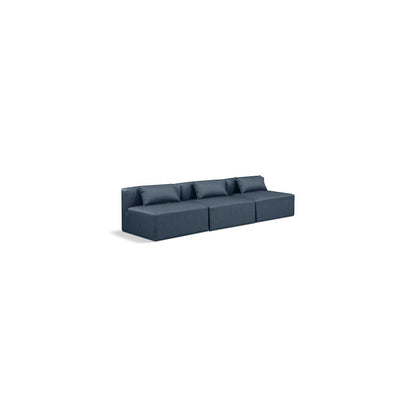 Cube Navy Blue Vegan Leather Modular Sofa