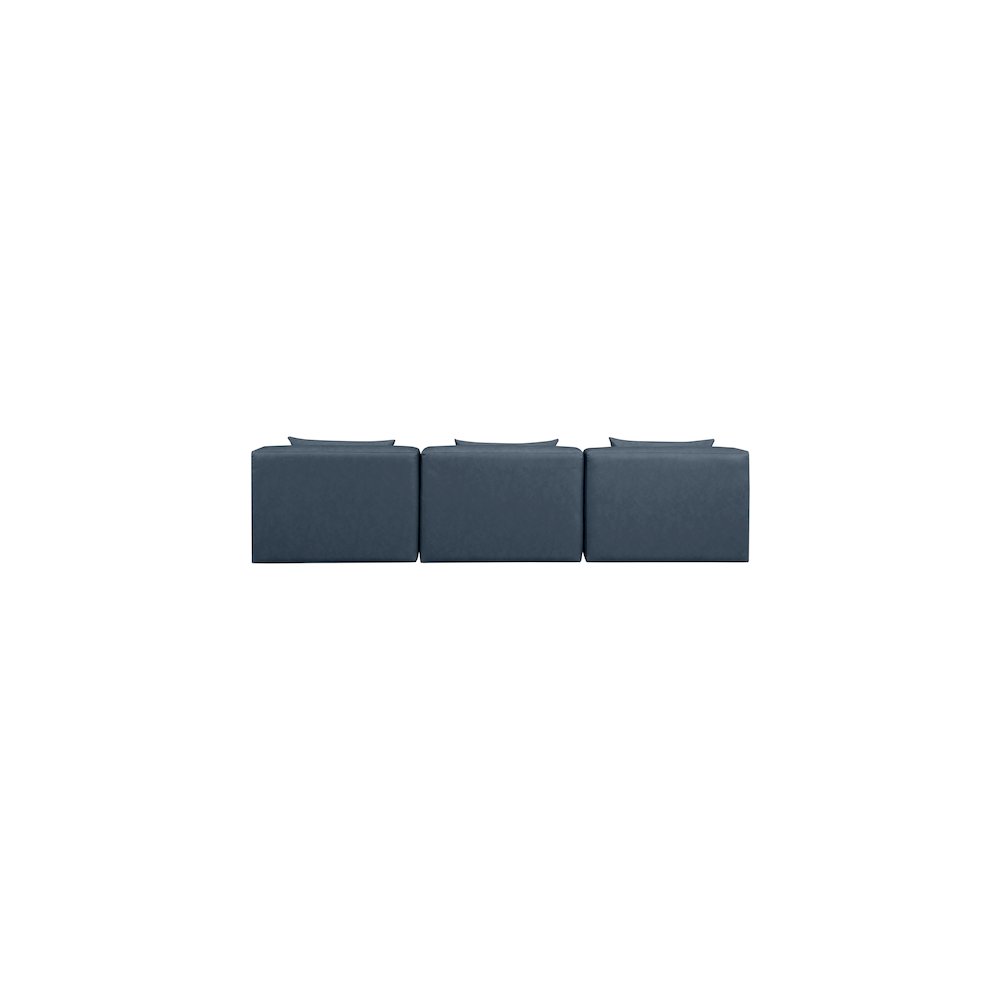 Cube Navy Blue Vegan Leather Modular Sofa