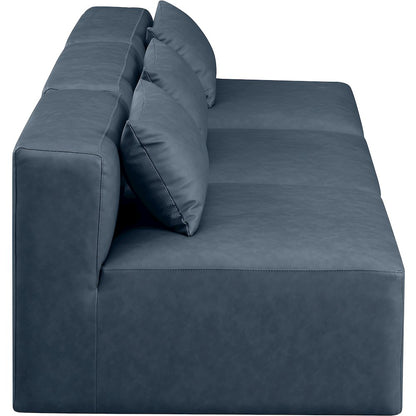 Cube Navy Blue Vegan Leather Modular Sofa