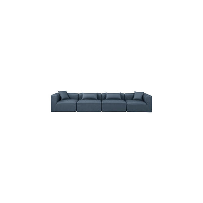 Cube Navy Blue Vegan Leather Modular Sofa
