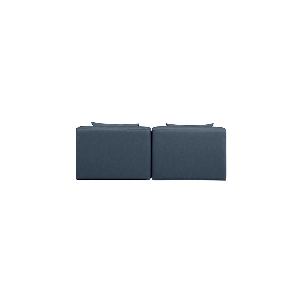 Cube Navy Blue Vegan Leather Modular Sofa
