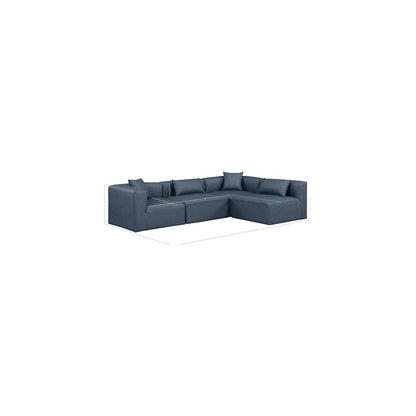 Cube Navy Blue Vegan Leather Modular Sectional