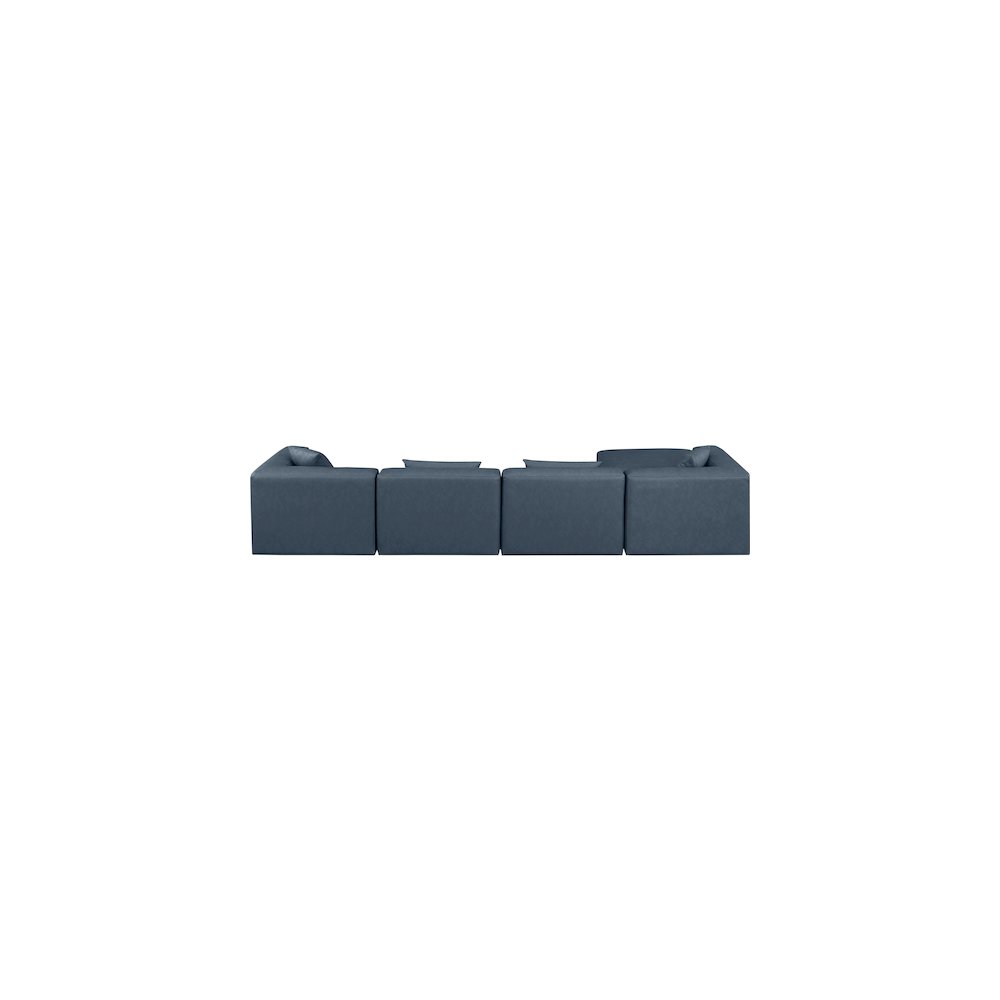 Cube Navy Blue Vegan Leather Modular Sectional