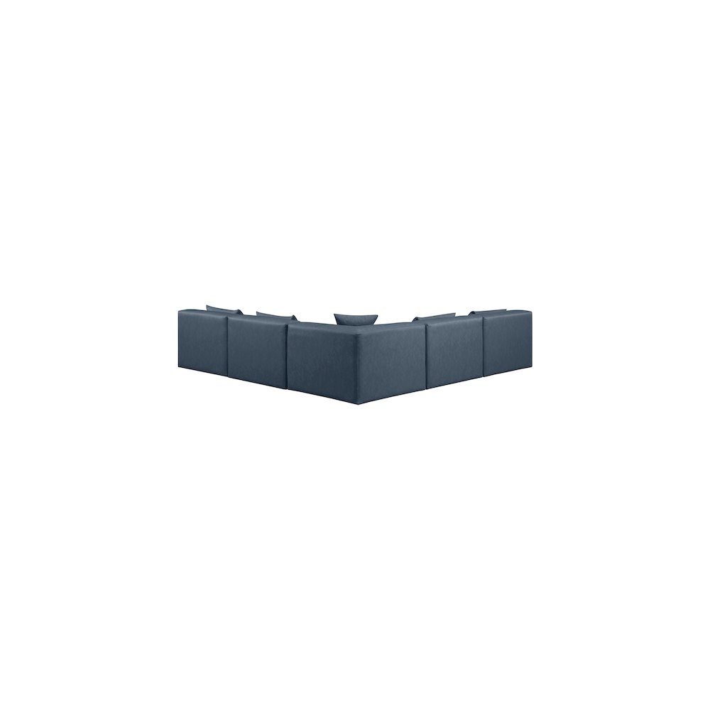 Cube Navy Blue Vegan Leather Modular Sectional