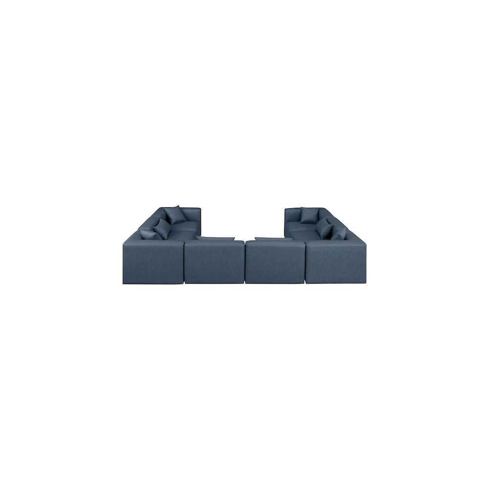 Cube Navy Blue Vegan Leather Modular Sectional