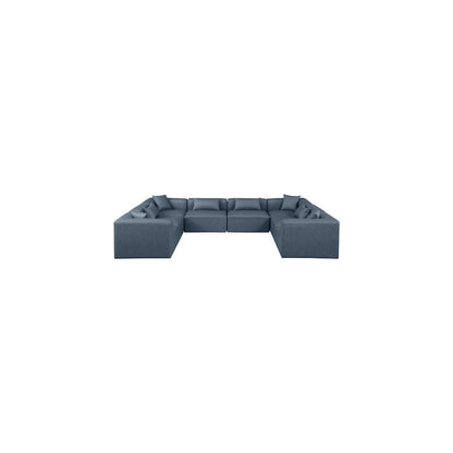 Cube Navy Blue Vegan Leather Modular Sectional