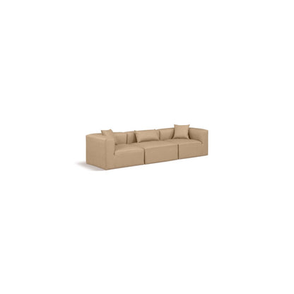 Cube Tan Vegan Leather Modular Sofa