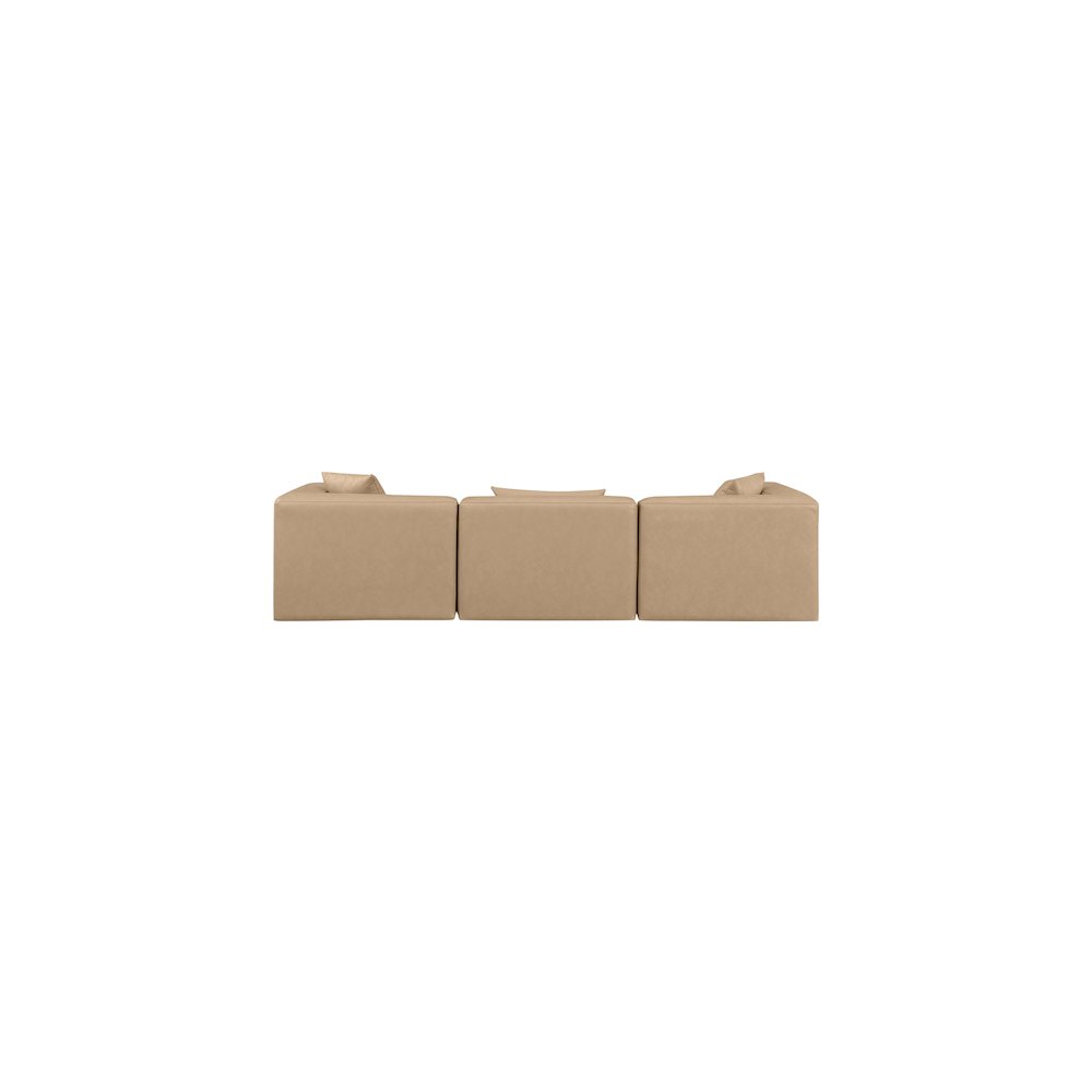 Cube Tan Vegan Leather Modular Sofa